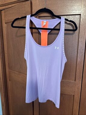 Under Armour Lavender Racerback Tank with Orange Accent - size Small P.